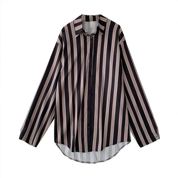 women's polos vertical striped shirt female spring and autumn large size fat mm loose wild hip temperament long sleeve tide, White
women's polos vertical striped shirt female spring and autumn large size fat mm loose wild hip temperament long sleeve tide, White
