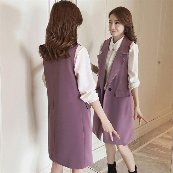 spring elegant purple womens vest office lady korean long sleeveless jacket fashion slim black female coat veste femme, Black;white
spring elegant purple womens vest office lady korean long sleeveless jacket fashion slim black female coat veste femme, Black;white