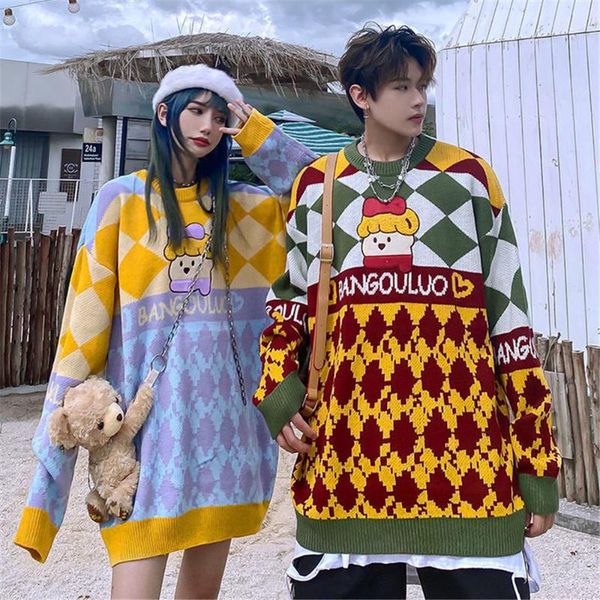 women's sweaters harajuku couple winter vintage women funny patchwork pullover japan punk long sleeve loose knitted oversize sweater fe, White;black
women's sweaters harajuku couple winter vintage women funny patchwork pullover japan punk long sleeve loose knitted oversize sweater fe, White;black