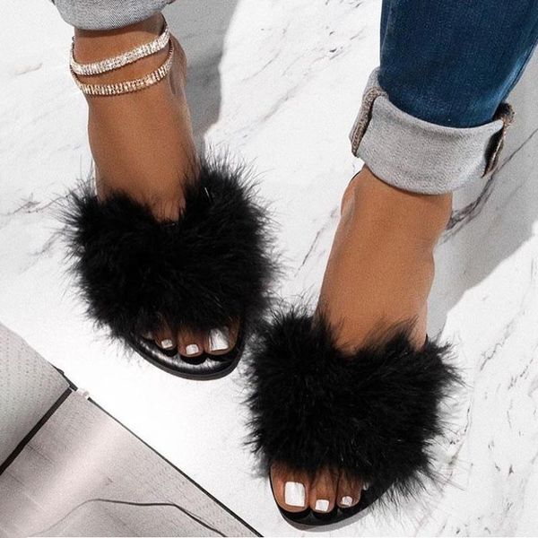 slippers woman summer solid slip on faux fur slides for ladies flip flops leisure outside sandals female flats footwear, Black
slippers woman summer solid slip on faux fur slides for ladies flip flops leisure outside sandals female flats footwear, Black