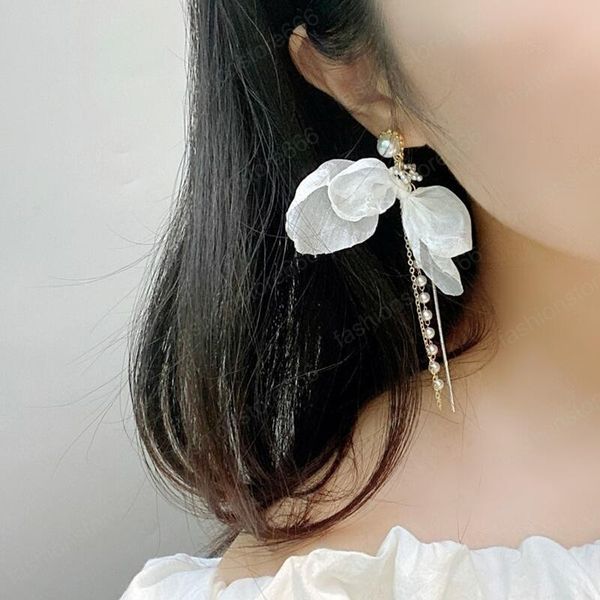 women's summer lace bow pearl tassel earrings dangle fashion simple women jewelry stud earring, Silver
women's summer lace bow pearl tassel earrings dangle fashion simple women jewelry stud earring, Silver