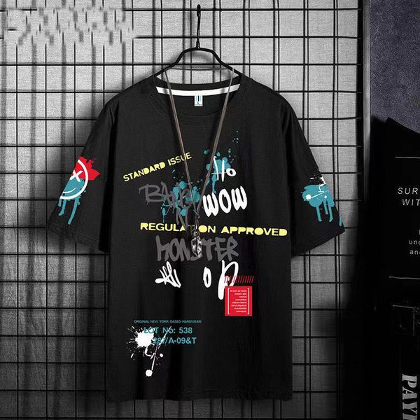 2021 summer cotton men t-shirt printing big men short-sleeved round neck casual breathable loose t-shirt men, White;black
2021 summer cotton men t-shirt printing big men short-sleeved round neck casual breathable loose t-shirt men, White;black