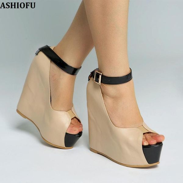 dress shoes ashiofu handmade womens wadge heel pumps buckle strap peep-toe party prom large size fashion evening court, Black
dress shoes ashiofu handmade womens wadge heel pumps buckle strap peep-toe party prom large size fashion evening court, Black