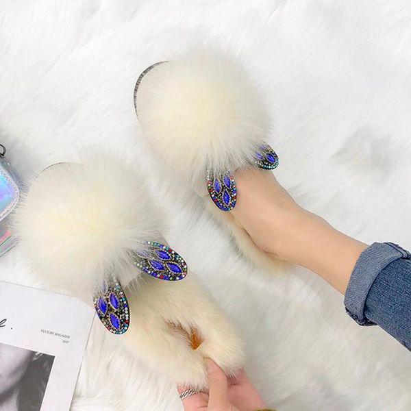 women furry slippers wool warm flat heels crystal ears covered slipper fluffy sandals women's fur #srn, Black
women furry slippers wool warm flat heels crystal ears covered slipper fluffy sandals women's fur #srn, Black