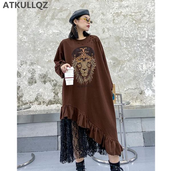 casual dresses plus size ladies dress long sleeves mid-length loose a word stitching lace lotus leaf sub spring style, Black;gray
casual dresses plus size ladies dress long sleeves mid-length loose a word stitching lace lotus leaf sub spring style, Black;gray