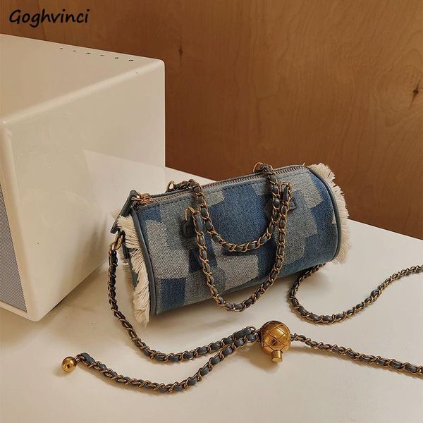 evening bags women shoulder vintage denim barrel-shaped chain all-match patchwork tassel fashion simple chic korean style high quality
evening bags women shoulder vintage denim barrel-shaped chain all-match patchwork tassel fashion simple chic korean style high quality