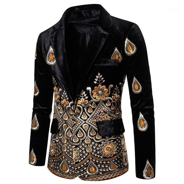 men's suits & blazers blazer jacket suit velvet one button gold thread embroidered dress for men costume unique luxury coat, White;black
men's suits & blazers blazer jacket suit velvet one button gold thread embroidered dress for men costume unique luxury coat, White;black
