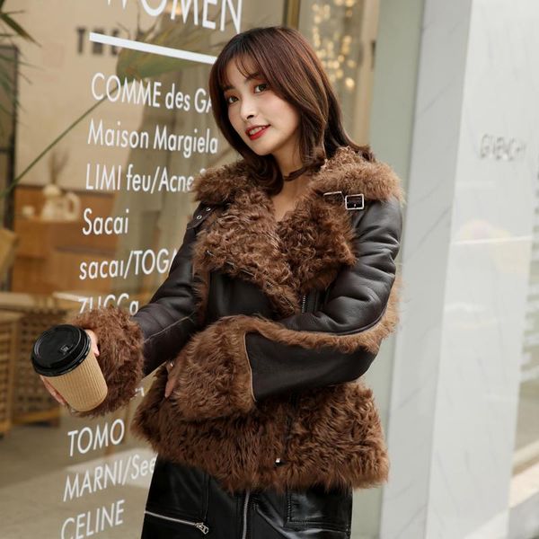 women's fur & faux coat female natural winter wool liner sheepskin women clothes 2021 korean double faced 100% jackets 89068, Black
women's fur & faux coat female natural winter wool liner sheepskin women clothes 2021 korean double faced 100% jackets 89068, Black