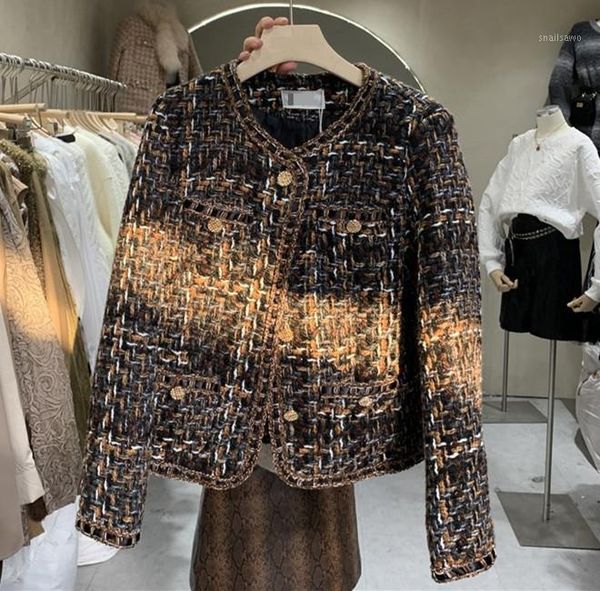 women's jackets fashion tweed jacket handmade designer weave korean female autumn long sleeve elegant short woolen outerwear arrive, Black;brown
women's jackets fashion tweed jacket handmade designer weave korean female autumn long sleeve elegant short woolen outerwear arrive, Black;brown