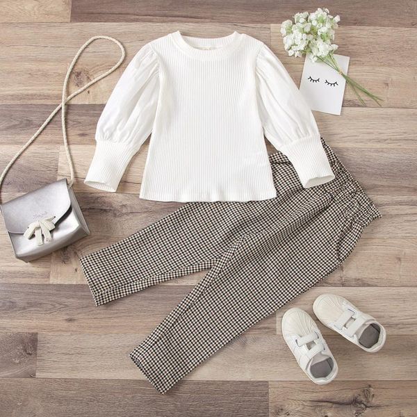 clothing sets 1-6y fashion toddler baby girls clothes autumn solid color long sleeve pullover plaid pants 2pcs, White
clothing sets 1-6y fashion toddler baby girls clothes autumn solid color long sleeve pullover plaid pants 2pcs, White