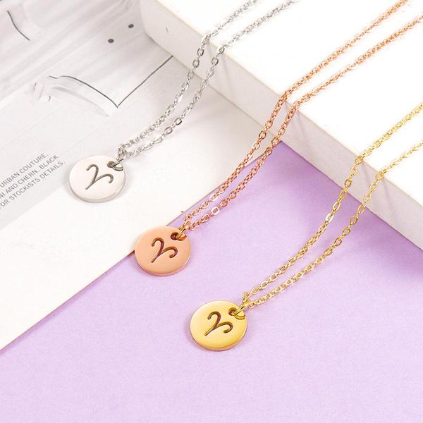 pendant necklaces fnixtar 12pcs round hollow constellation pendants mirror polished stainless steel cable chain for women's, Silver
pendant necklaces fnixtar 12pcs round hollow constellation pendants mirror polished stainless steel cable chain for women's, Silver