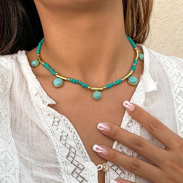 chains ingesight.z green color stone tassel pendant necklaces boho seed beaded chain choker collar for women neck jewelry, Silver
chains ingesight.z green color stone tassel pendant necklaces boho seed beaded chain choker collar for women neck jewelry, Silver