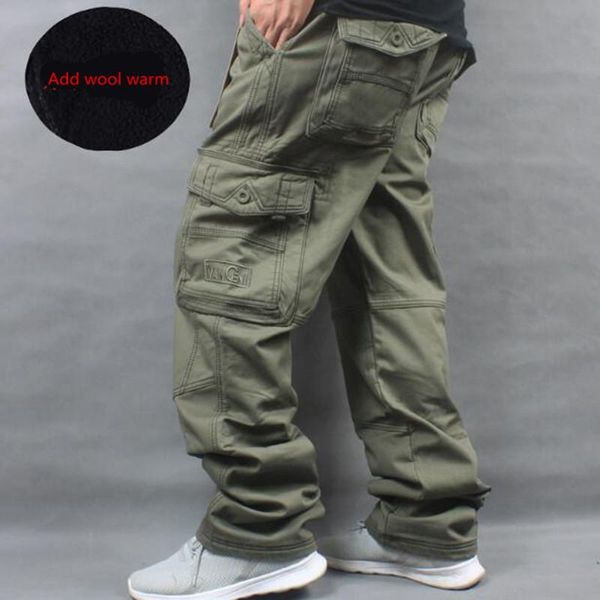 men's trousers winter warm fleece thickened overalls hip hop men baggy casual cargo pants warmth, Black
men's trousers winter warm fleece thickened overalls hip hop men baggy casual cargo pants warmth, Black