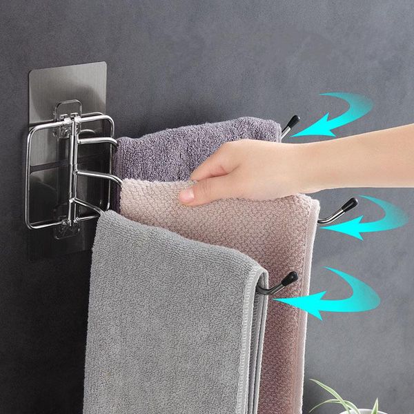 towel racks stainless steel multi-bar rotating holder non-drilling bathroom accessories wall hanger bath shelves convenience brackets
towel racks stainless steel multi-bar rotating holder non-drilling bathroom accessories wall hanger bath shelves convenience brackets