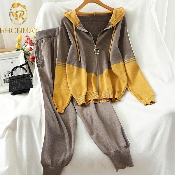 women's two piece pants 2021 autumn women fashion hooded zipper knit jacket legging 2 pcs suit contrast color sporty cardigans haren tr, White
women's two piece pants 2021 autumn women fashion hooded zipper knit jacket legging 2 pcs suit contrast color sporty cardigans haren tr, White