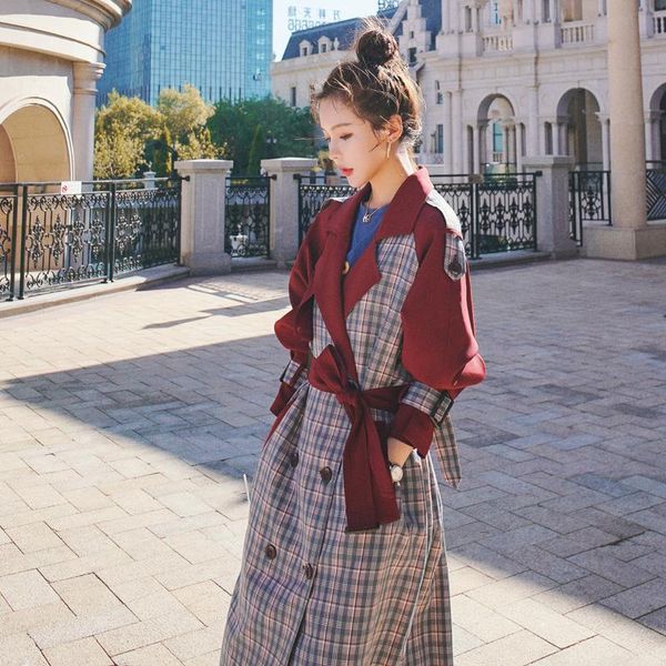 women's trench coats england style long coat women double-breasted plaid patchwork duster for lady spring autumn outerwear cloak, Tan;black
women's trench coats england style long coat women double-breasted plaid patchwork duster for lady spring autumn outerwear cloak, Tan;black