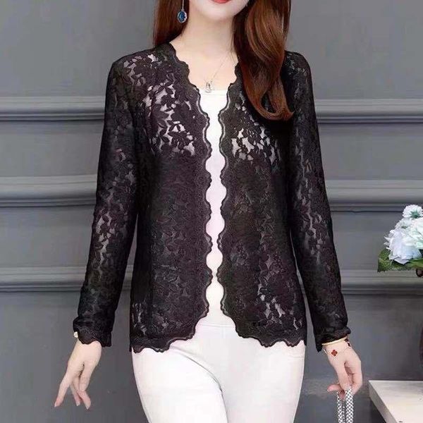 women's blouses & shirts women fashion summer all-match casual lady long sleeve shawl hook flower hollow lace coat blusas mm0527, White
women's blouses & shirts women fashion summer all-match casual lady long sleeve shawl hook flower hollow lace coat blusas mm0527, White