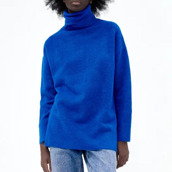 women's sweaters 2021 autumn and winter pure color sapphire blue turtleneck long sleeve knitted pullover casual sweater women, White;black
women's sweaters 2021 autumn and winter pure color sapphire blue turtleneck long sleeve knitted pullover casual sweater women, White;black