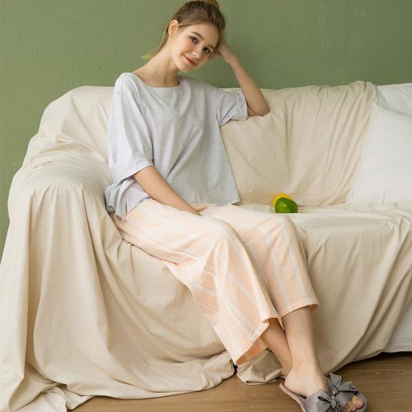 women sleepwear spring and summer silk cotton suit short sleeved shorts trousers womens pure striped yarn dyed pajamas home service, Black;red
women sleepwear spring and summer silk cotton suit short sleeved shorts trousers womens pure striped yarn dyed pajamas home service, Black;red