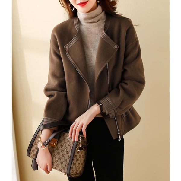 women's wool & blends 100% real fur coat autumn winter short female jacket warm coats double-sided woolen cloth ropa para mujer zjt1446, Black
women's wool & blends 100% real fur coat autumn winter short female jacket warm coats double-sided woolen cloth ropa para mujer zjt1446, Black