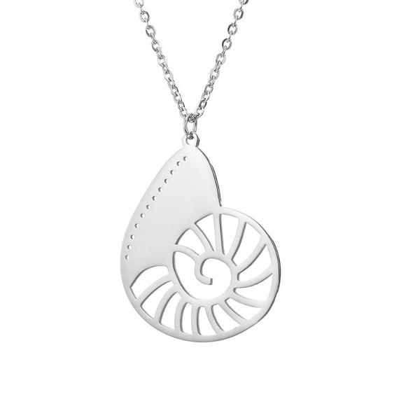 pendant necklaces cute fashion conch hollow simple steel color shell stainless necklace cross chain for sale, Silver
pendant necklaces cute fashion conch hollow simple steel color shell stainless necklace cross chain for sale, Silver