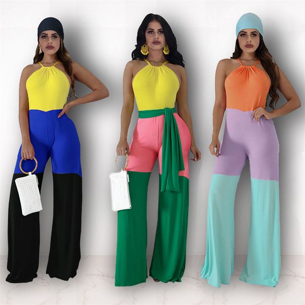 jumpsuit women contrast shredded color halter bandage leg wide pants see women's clothes, Black;white
jumpsuit women contrast shredded color halter bandage leg wide pants see women's clothes, Black;white