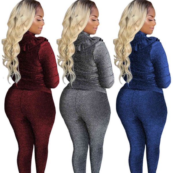 bling fabric bell long sleeves high neck two pieces outfits women autumn zipper ruffles tees pants nightclub pantsuits, Gray
bling fabric bell long sleeves high neck two pieces outfits women autumn zipper ruffles tees pants nightclub pantsuits, Gray