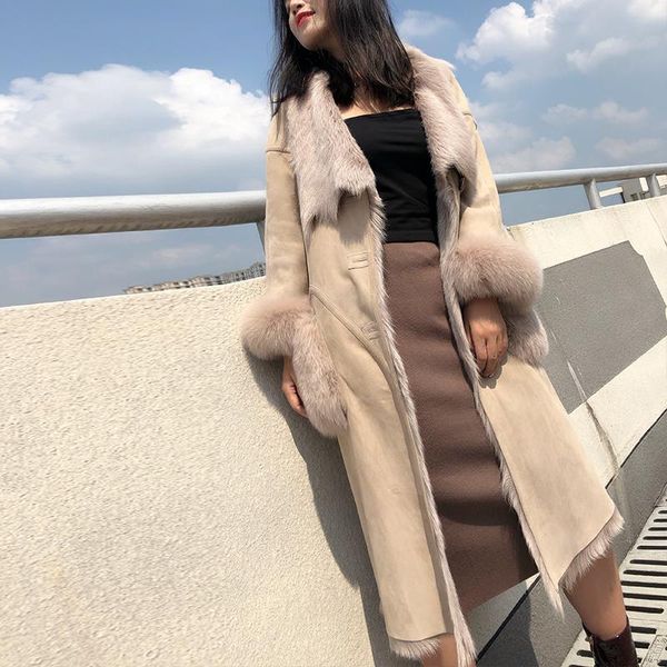 women's fur & faux genuine wool coat real sleeves female jacket vintage elegant jackets for women 2021 clothing casaco zjt911, Black
women's fur & faux genuine wool coat real sleeves female jacket vintage elegant jackets for women 2021 clothing casaco zjt911, Black