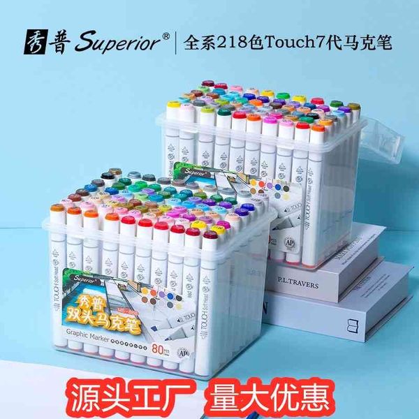 xiupu mark pen touch7 generation double headed alcohol oily student hand-painted design set 60 80 / 218 colors
xiupu mark pen touch7 generation double headed alcohol oily student hand-painted design set 60 80 / 218 colors