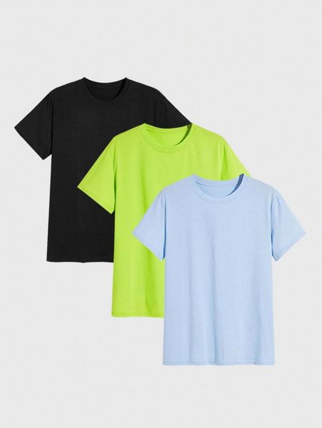 men 3pcs solid basic tee v8rp#, White;black
men 3pcs solid basic tee v8rp#, White;black