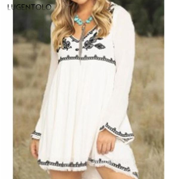 casual dresses lugentolo bohemian dress women long sleevecotton and linen v-neck fashion print loose 2021 summer womens mini, Black;gray
casual dresses lugentolo bohemian dress women long sleevecotton and linen v-neck fashion print loose 2021 summer womens mini, Black;gray