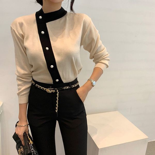 jxmyy korean version of chic retro niche design sense wild age-reducing temperament fashion single-breasted sweater 210412, White;black
jxmyy korean version of chic retro niche design sense wild age-reducing temperament fashion single-breasted sweater 210412, White;black