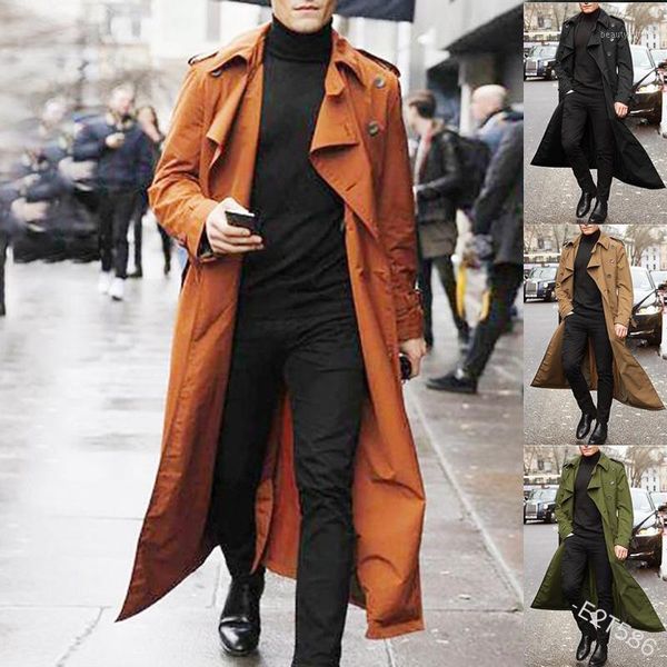 men's trench coats duster solid color long patchwork overall coat full sleeve winter autumn, Tan;black
men's trench coats duster solid color long patchwork overall coat full sleeve winter autumn, Tan;black
