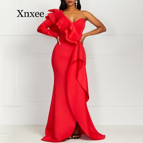 casual dresses party african style elegant vintage women long one shoulder bodycon split female ruffles maxi red dress, Black;gray
casual dresses party african style elegant vintage women long one shoulder bodycon split female ruffles maxi red dress, Black;gray