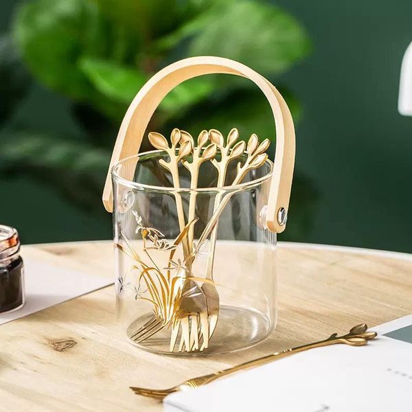 forks stainless steel fork for fruit dessert small spoon chopsticks storage box glass jar tank tableware household
forks stainless steel fork for fruit dessert small spoon chopsticks storage box glass jar tank tableware household