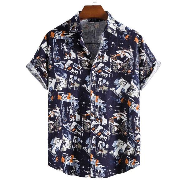 men's casual shirts hawaiian print men's shirt summer short sleeve button up for men slim fit harajuku male blouse chemise homme, White;black
men's casual shirts hawaiian print men's shirt summer short sleeve button up for men slim fit harajuku male blouse chemise homme, White;black