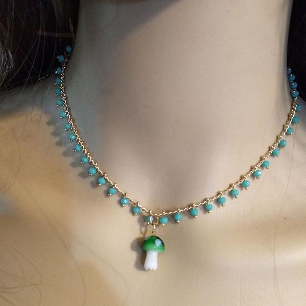 chains designer original colored glaze mushroom necklace 2021 fashion simple crystal chain jewelry ladies party gift, Silver
chains designer original colored glaze mushroom necklace 2021 fashion simple crystal chain jewelry ladies party gift, Silver