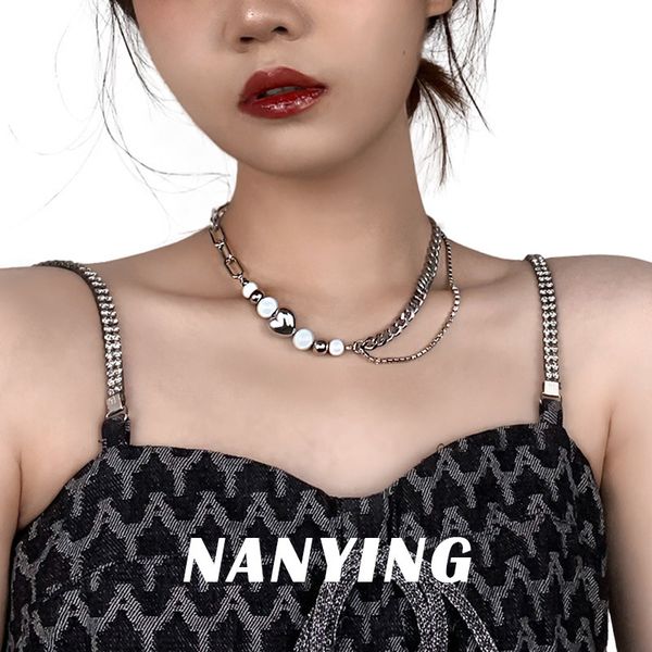 pearl letter double layer love necklace korean metal design personalized clavicle chain fashion trend necklace, Silver
pearl letter double layer love necklace korean metal design personalized clavicle chain fashion trend necklace, Silver