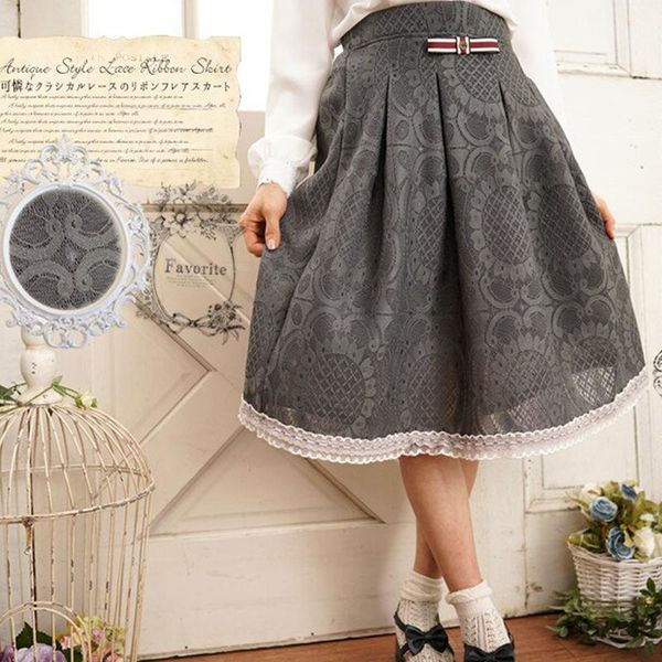 skirts mori girl grey lace sweet skirt women clothing harajuku bowknot floral embroidery half length lolita female kawaii a262, Black
skirts mori girl grey lace sweet skirt women clothing harajuku bowknot floral embroidery half length lolita female kawaii a262, Black