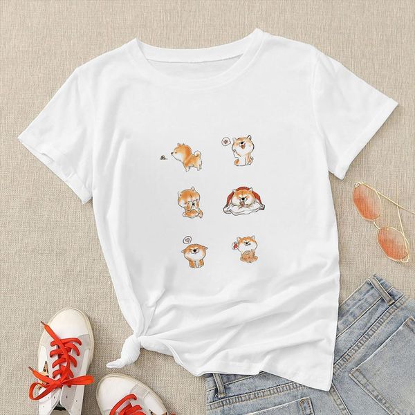 greet and women playful men t shirts shiba inu indie style summer female arrival oversize womens trend, White;black
greet and women playful men t shirts shiba inu indie style summer female arrival oversize womens trend, White;black