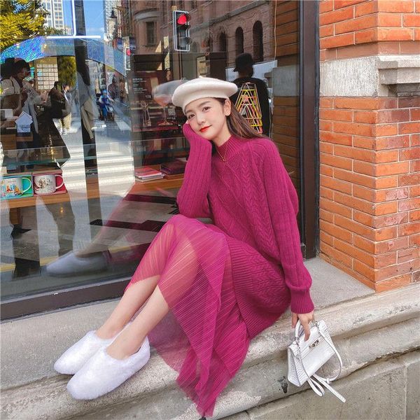 casual dresses women 2021 autumn winter half turtleneck loose dress female mid-long lace twist ladies patchwork warm vestidos v716, Black;gray
casual dresses women 2021 autumn winter half turtleneck loose dress female mid-long lace twist ladies patchwork warm vestidos v716, Black;gray