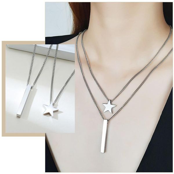simple geometric stars bar cuboid pendant necklaces for women silver color stainless steel never fade love bff gifts jewelry
simple geometric stars bar cuboid pendant necklaces for women silver color stainless steel never fade love bff gifts jewelry
