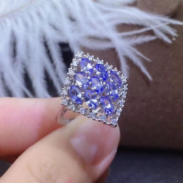 cluster rings design 100% real and natural tanzanite 925 sterling silver fine jewelry, Golden;silver
cluster rings design 100% real and natural tanzanite 925 sterling silver fine jewelry, Golden;silver