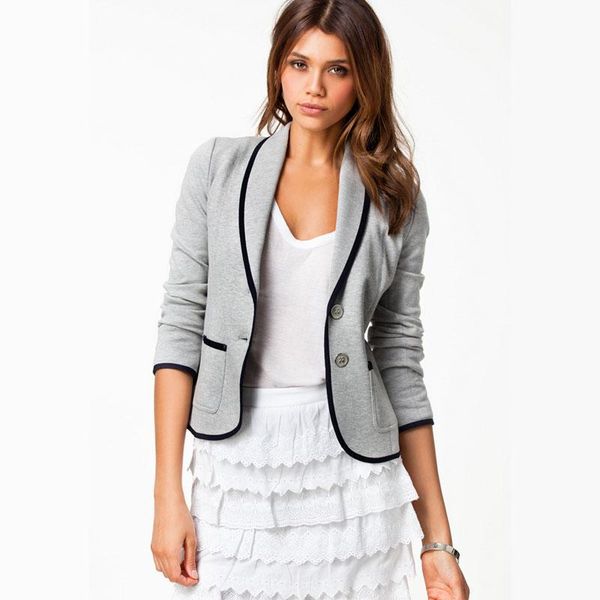 women's suits & blazers fashion autumn and winter pure color casual all-match thin european american small suit temperament jacket, wom, White;black
women's suits & blazers fashion autumn and winter pure color casual all-match thin european american small suit temperament jacket, wom, White;black