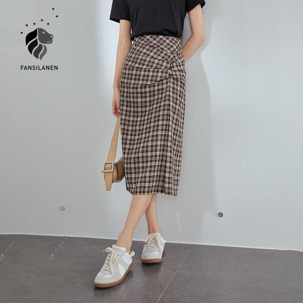 fansilanen office lady plaid high waist skirt women long summer retro red clothes bottoms 210607, Black
fansilanen office lady plaid high waist skirt women long summer retro red clothes bottoms 210607, Black