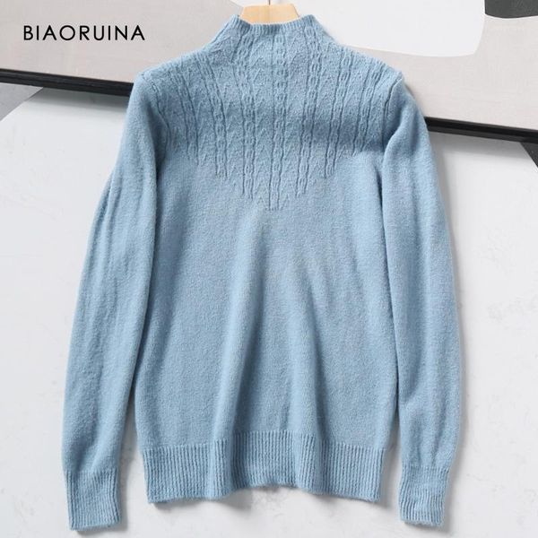women's sweaters biaoruina cashmere solid color elegant mock neck chic jacquard all-match knitted pullover fashion sweater, White;black
women's sweaters biaoruina cashmere solid color elegant mock neck chic jacquard all-match knitted pullover fashion sweater, White;black