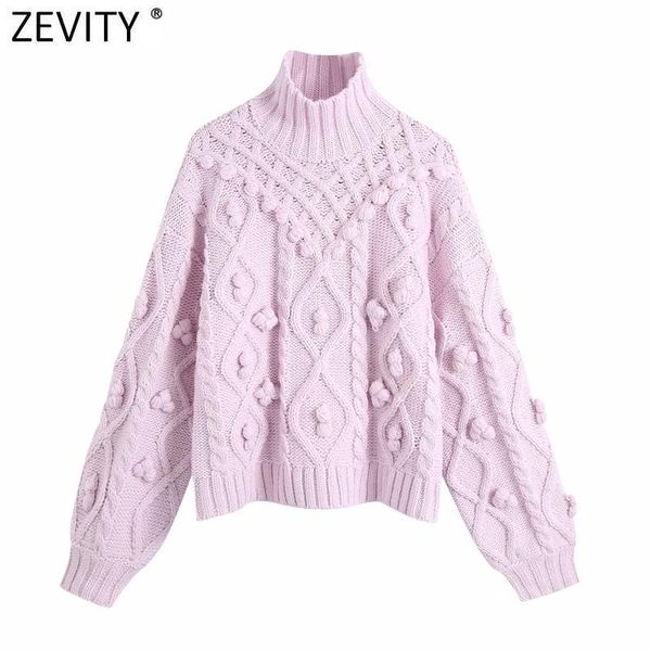 women's sweaters zevity women fashion turtleneck collar ball appliques casual knitting sweater ladies chic long sleeve pullovers s518, White;black
women's sweaters zevity women fashion turtleneck collar ball appliques casual knitting sweater ladies chic long sleeve pullovers s518, White;black