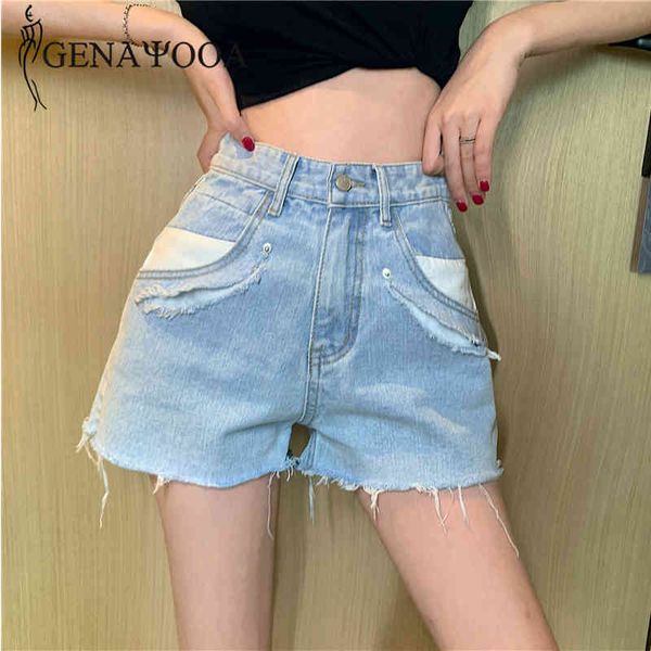 genayooa summer ripped for patchwork streetwear high waist jeans shorts women frayed short feminino korean 210417, White;black
genayooa summer ripped for patchwork streetwear high waist jeans shorts women frayed short feminino korean 210417, White;black