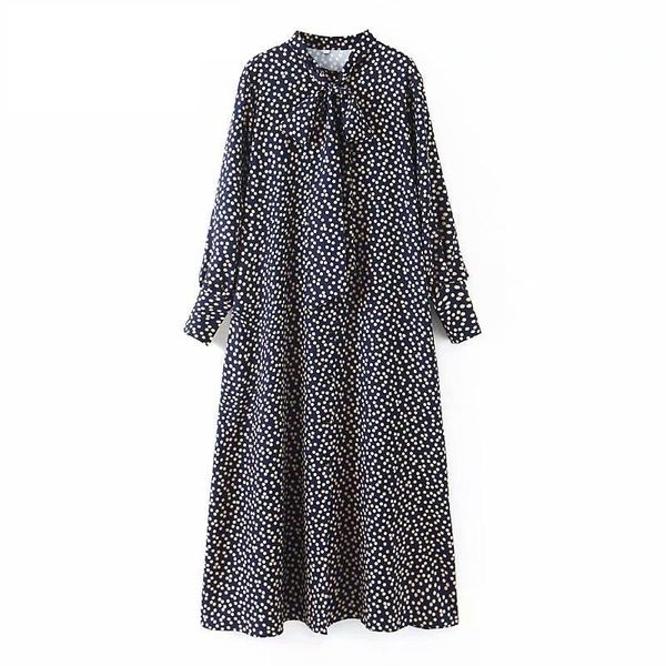 casual dresses 2021 fashion vintage elegant polka dot maxi dress women bow tie collar long sleeve ladies vestidos mujer, Black;gray
casual dresses 2021 fashion vintage elegant polka dot maxi dress women bow tie collar long sleeve ladies vestidos mujer, Black;gray