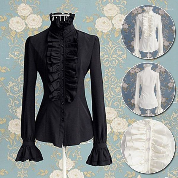 womens high neck ruffles long flare sleeve frill solid color shirt ol office frilly cuffs blouse spring women's blouses & shirts, White
womens high neck ruffles long flare sleeve frill solid color shirt ol office frilly cuffs blouse spring women's blouses & shirts, White